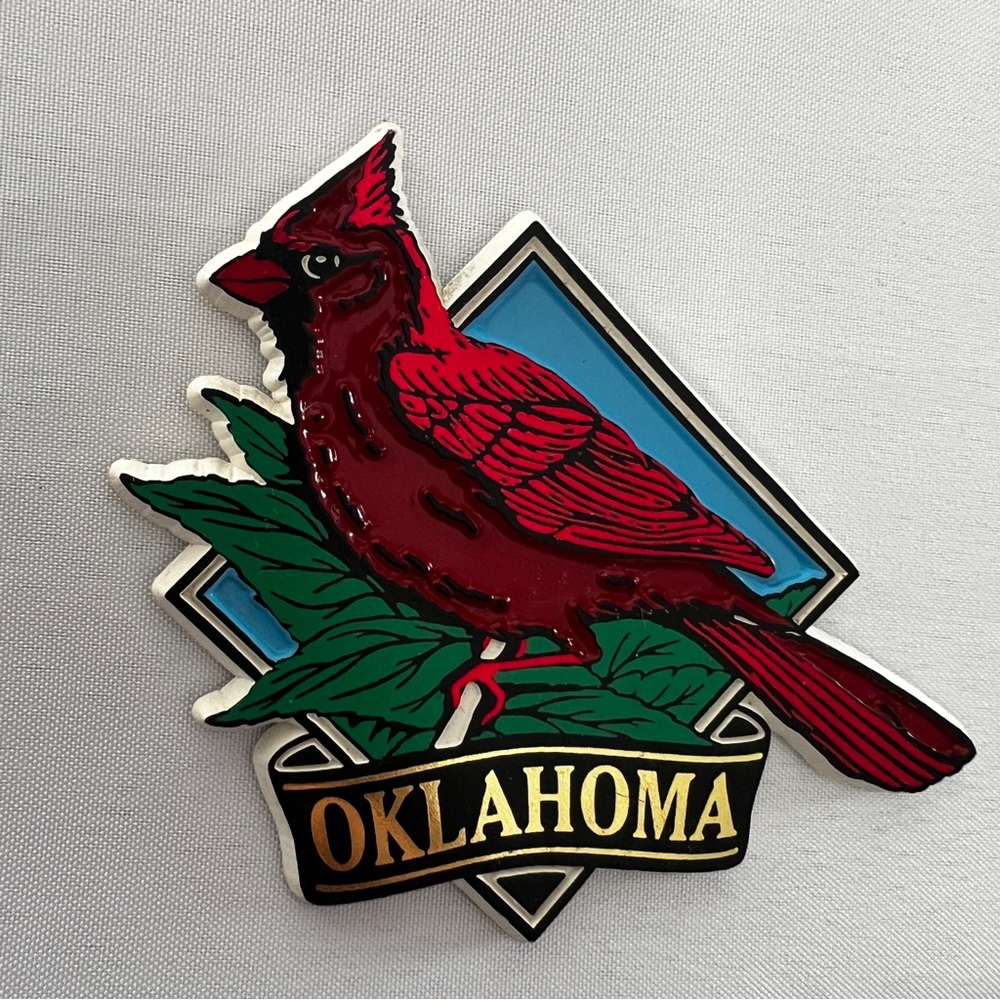 Vintage Oklahoma Cardinal Magnet